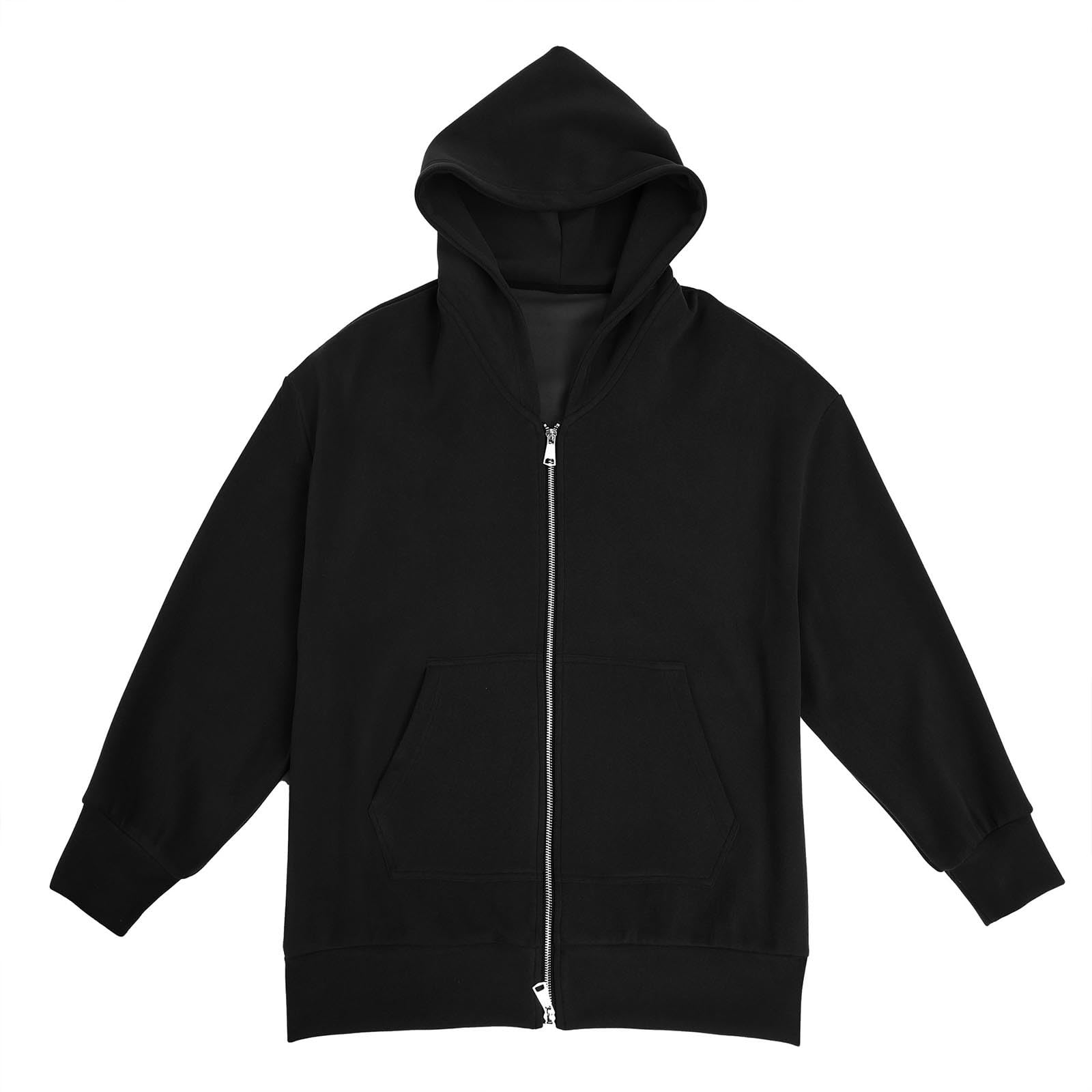 Generico Felpa Uomo con Cappuccio,Felpa con Cappuccio in Pelle Scamosciata con Cerniera da Uomo Tasche Calda Adatta alla Pelle Spessa E Indossabile