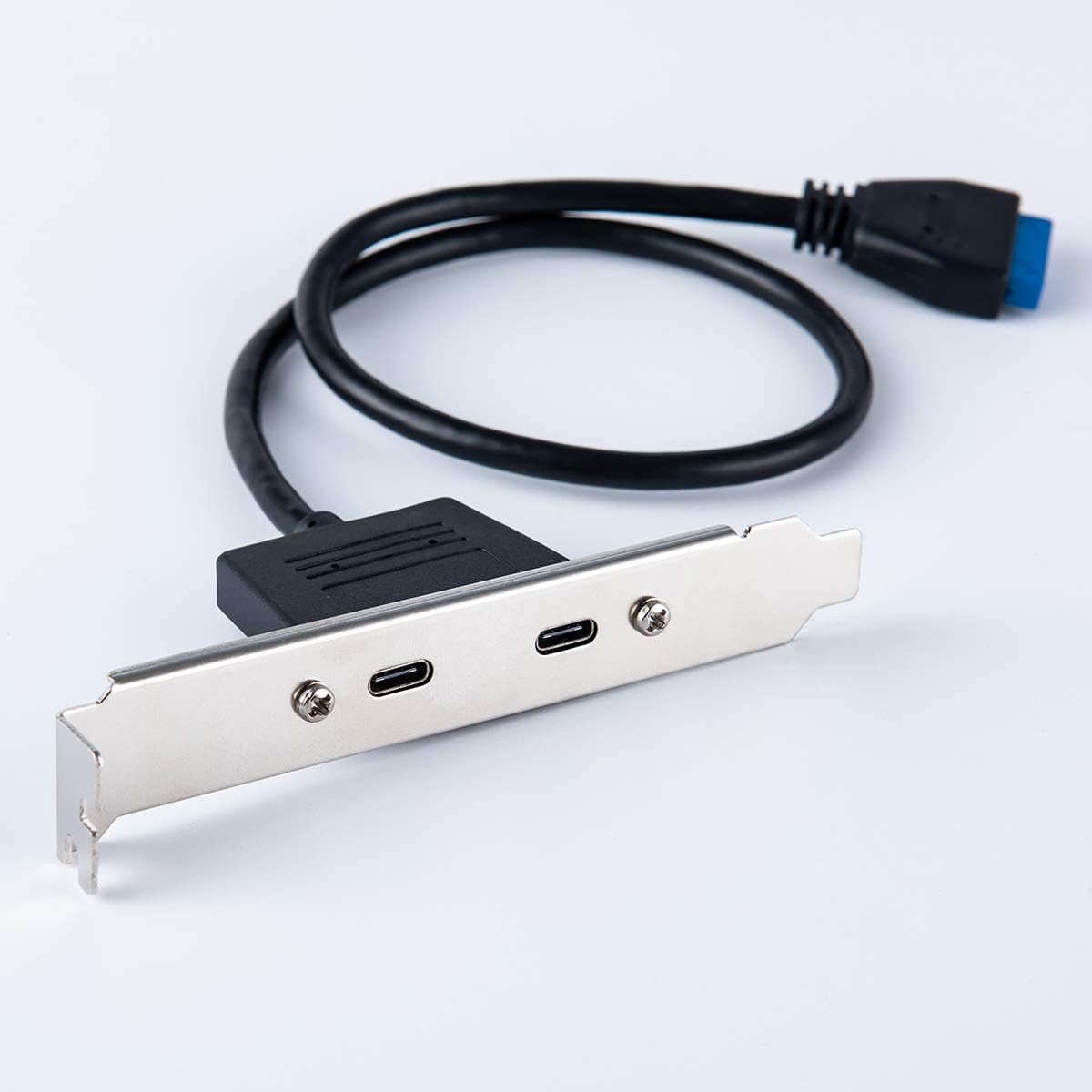 foxaa USB 3.1 Type C Female 2 Port Back Panel to MB 20Pin Header Connector Cable Adapter with Extension Cable PCI Slot Plate Bracket (2 Port)-image-22