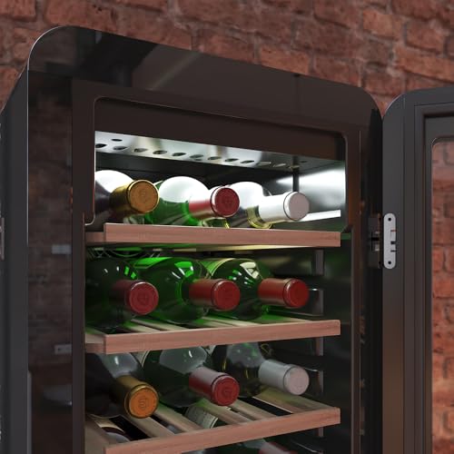 Cecotec Weinkühlschrank 30 Flaschen Retro Bolero Grandsommelier Origin Duo 30 Hit Green. Grün mit 2 Temperaturzonen (5-12ºC, 12-20ºC), LED-Steuerung, NoFrost, Holzregale, Innenbeleuchtung 11 Cecotec Weinkühlschrank 30 Flaschen Retro Bolero Grandsommelier Origin Duo 30 Hit Green. Grün mit 2 Temperaturzonen (5-12ºC, 12-20ºC), LED-Steuerung, NoFrost, Holzregale, Innenbeleuchtung