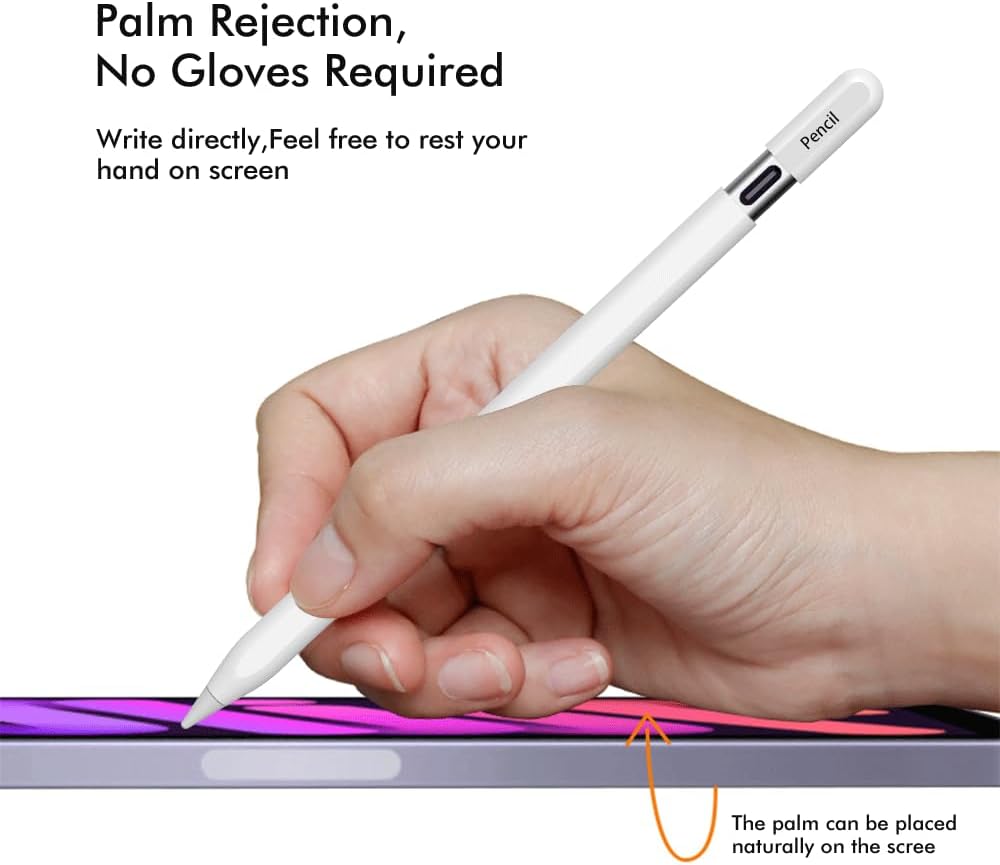 Stylus Pen for iPad 2018-2025, 4X USB-C Fast Charging Pencil Pro for iPad 11/10/9/8/7/6th Gen, Magnetic Attachment/Tilt/Palm Rejection iPad Accessories for Air 3/4/5/M2/M3, Mini 5/6/7, Pro 13/12.9/11