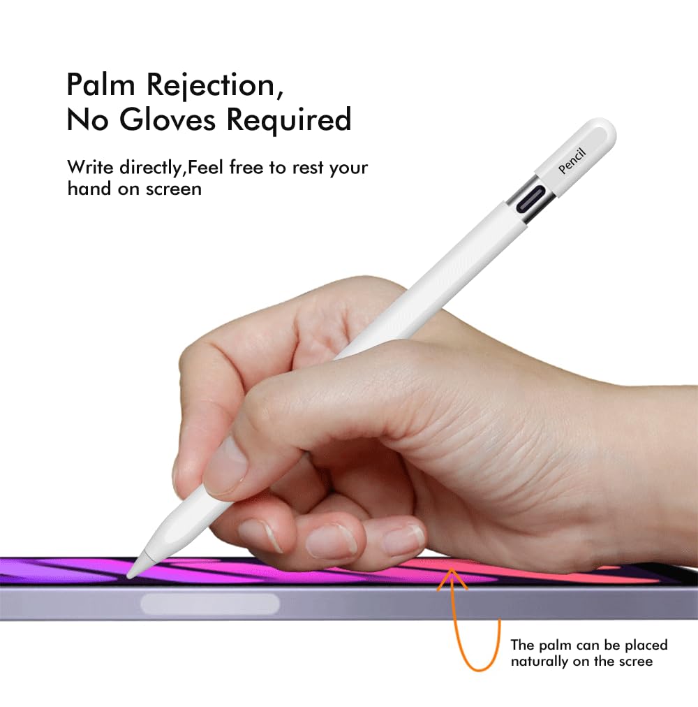 Stylus Pencil Pro Pen do iPada 2024-2025, funkcja przechylania i odrzucanie dłoni, rysik Pro na lata 2018-2025, biały EMR Digital Stylus Marker Plus, niezwykła alternatywa dla 2 markerów Plus