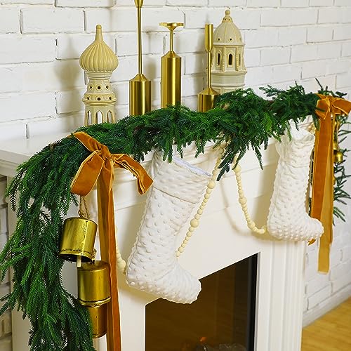 Glitinsel 9 ft Christmas Norfolk Pine Garland Artificial Winter Real
