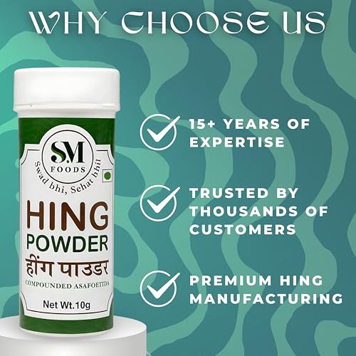 Image of SM FOODS Hing Powder 10g (Pack of 10) | Compounded Hing | Strong Aroma | Perfect for Everyday Cooking, Tadka & Digestion Support