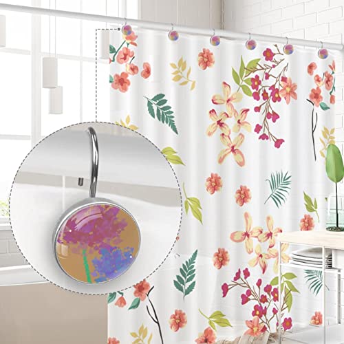 Anneaux de rideau de douche avec motifs plantes pour une note poétique - 5