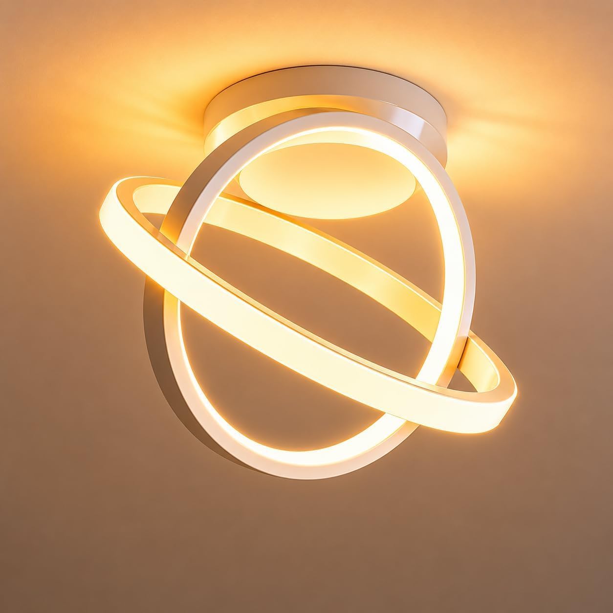 Chandelier Light for Ceiling 50W | 23 cm Circular Ring Ceiling Light, Flush Mounted LED Lamp for Living Room, Hall & Bedroom | 3-in-1 Color Changing, Flicker-Free Soft Ambient Light-image-22