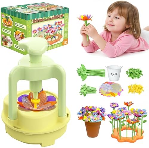 Fabric Flower Bouquets Toys, DIY Craft Kit for Girls 3 4 5 6 7 8 9 10 Years Old, Creative Arts and Crafts Activity for Toddler Kids, Preschool Educational Flower Assembly Gifts for Birthday Christmas