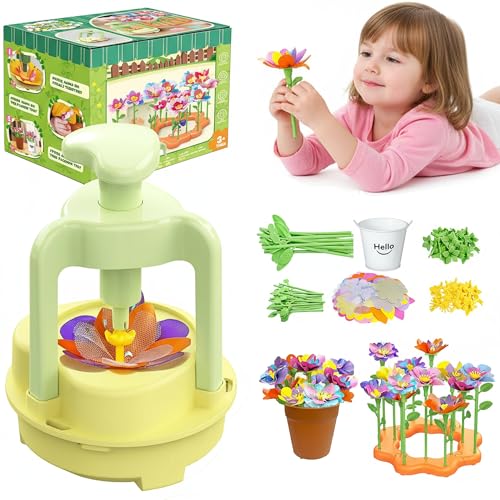 Fabric Flower Bouquets Toys, DIY Craft Kit for Girls 3 4 5 6 7 8 9 10 Years Old, Creative Arts and Crafts Activity for Toddler Kids, Preschool Educational Flower Assembly Gifts for Birthday Christmas