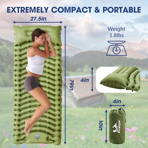 Pretyw Ultralight Sleeping Pad with Pillow
