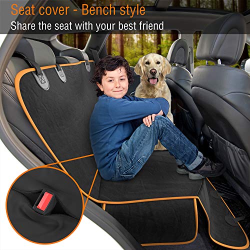 Active Pets Cotton Car Seat Cover For Dogs - Standard Waterproof Vehicle Seat Cover For Back Seat In Suv Or Truck - Convertible Pet Hammock & Trunk Protector For Travel - Orange #TOP1