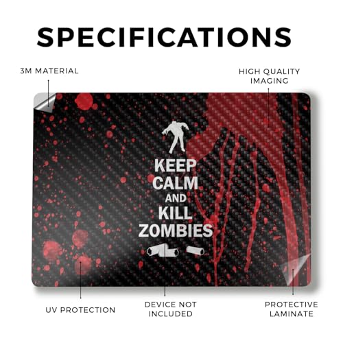 Image of Carbon Fiber Laptop Skin Compatible with Alienware M18 R2 (2024) - Kill Zombies - Premium 3M Vinyl Protective Wrap Decal Cover - Easy to Apply | Crafted in The USA by MightySkins