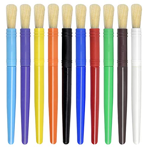 10 Piezas Pinceles para Pintura Niños, Set de Pinceles para Pintar, Kit de Pintura con Cepillos Redondos, Práctica de Acuarela para Principiantes