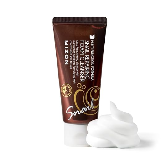 [Mizon] Limpiador Facial con Extracto de Baba de Caracol (60ml) limpiador suave para poros y puntos negros, fórmula hidratante con filtrado de caracol y burbujas suaves {Snail Repairing Foam Cleanser}