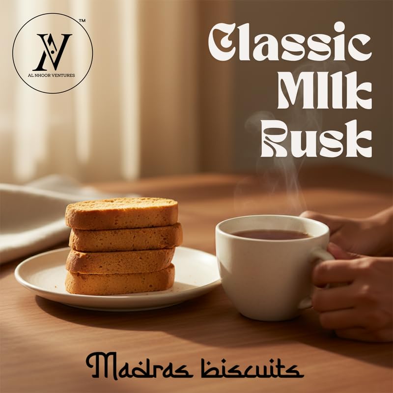 AL NHOOR VENTURES Madras Milk Rusk, Double Baked Bread Rusk