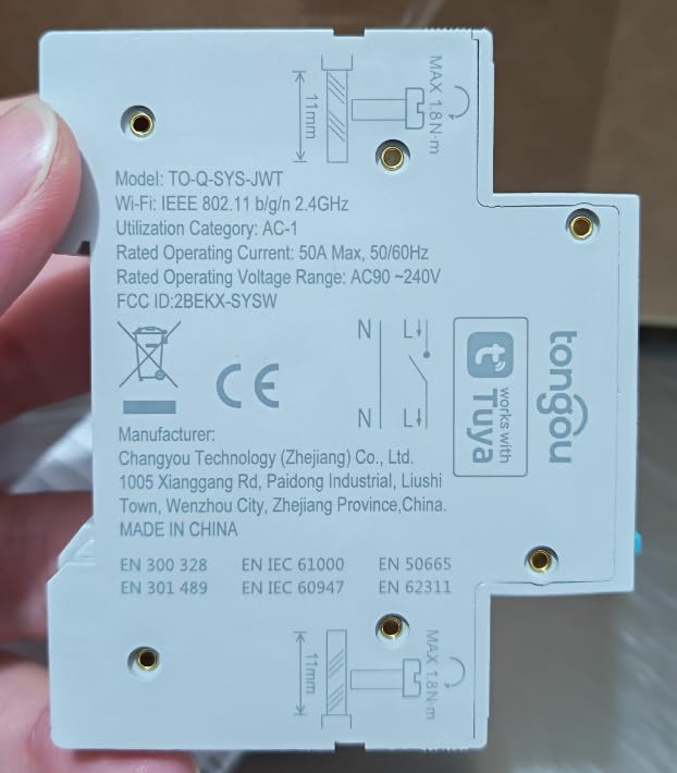 Smart Wifi Switch, 1P+N AC90-240V 1-50A, Smart Life/Tuya APP Remote Control, with Power Monitoring, Export/Clear Power Data, DIN Rail Mounted, with LCD Display, Recloser Function, FCC Certified - Image 9