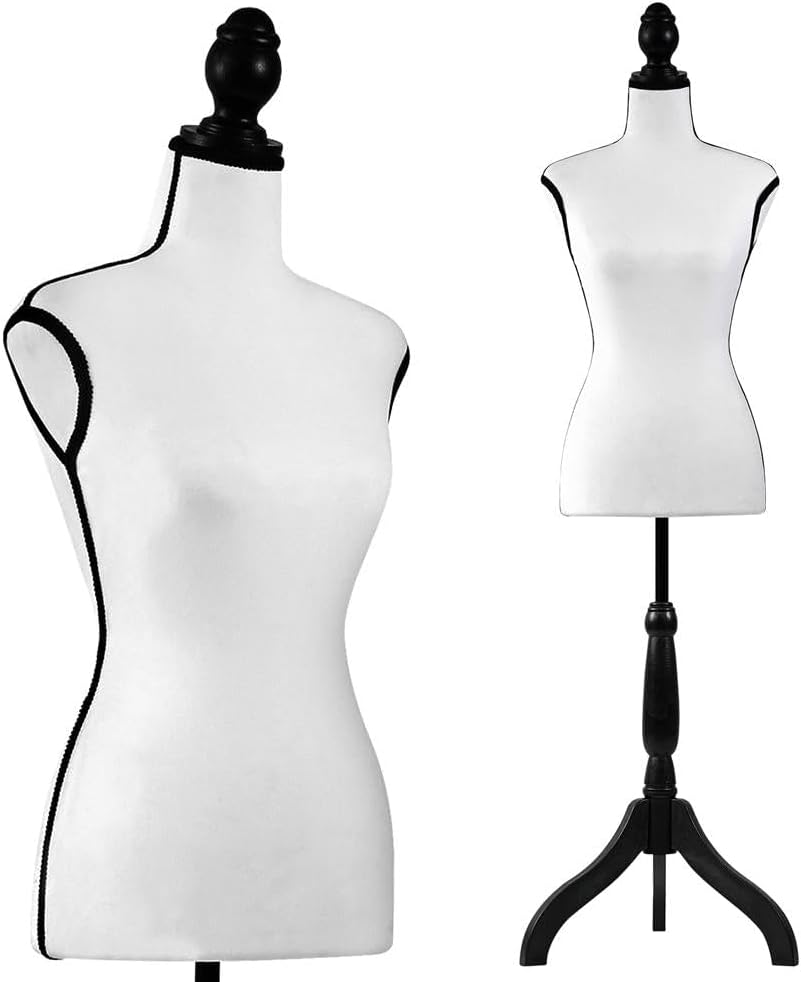 SereneLife Female Torso Mannequin Display - Sturdy and Durable, Adjustable Dress Form (52-64"), Lightweight, Easy-to-Assemble, Stable Tripod Stand, Smooth Surface for Retail Clothing Display