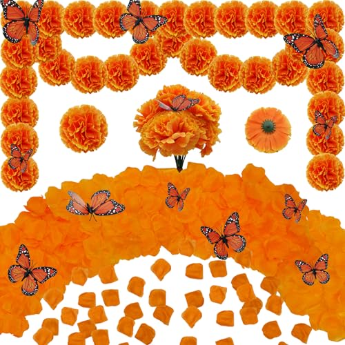 Fleurs de souci Dia de los Muertos pour honorer les ancêtres avec un autel du Jour des Morts