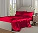 Belles & Whistles Satin Charmeuse Sheet Set, Red, Full
