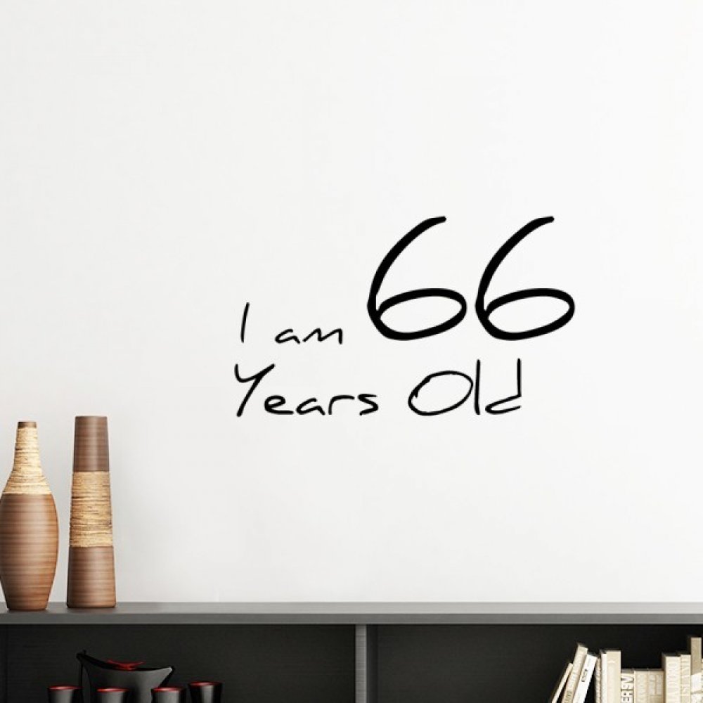 Stickers mural silhouette 66 ans rouge 30cm pour décoration de chambre