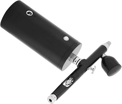 Miniatura 8 de Kit de aerógrafo, 0.012in, portátil, color negro, portátil, de doble acción, para pintura en aerosol, kit de pistola de pintura profesional con