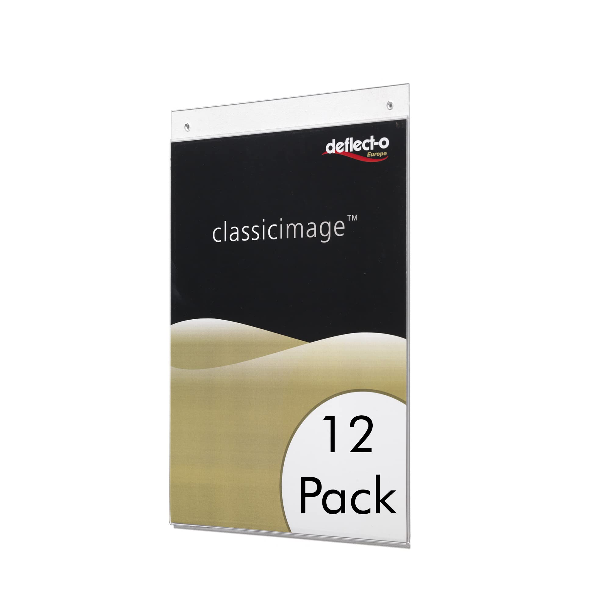 Deflecto | Clear Plastic Wall Hanging Portrait Poster Display Frame Pack Of 12 | A4 Acrylic Holder For Promotional Material, Menu Or Professional Certificate | Bundle Saving