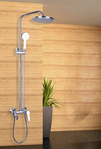 Pomme de douche pluie avec bras et vanne de régulation chrome 20,3 cm