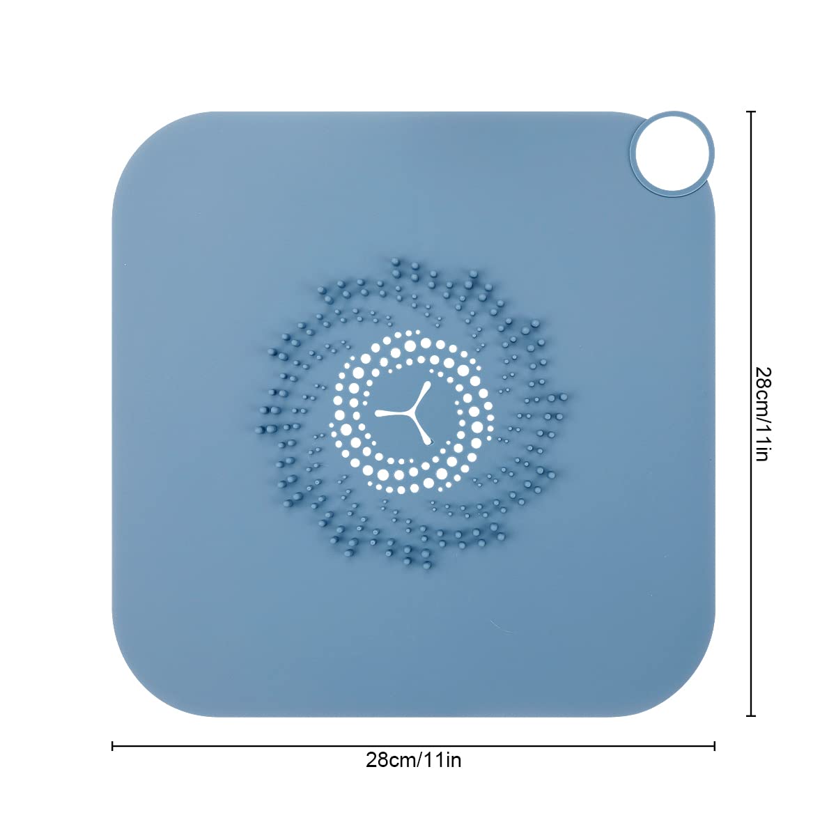 Silicone Shower Drain Hair Catcher - Hair Drain Catcher, Shower Hair Stopper Hair Catcher with Suction Cup(Blue) - Image 2
