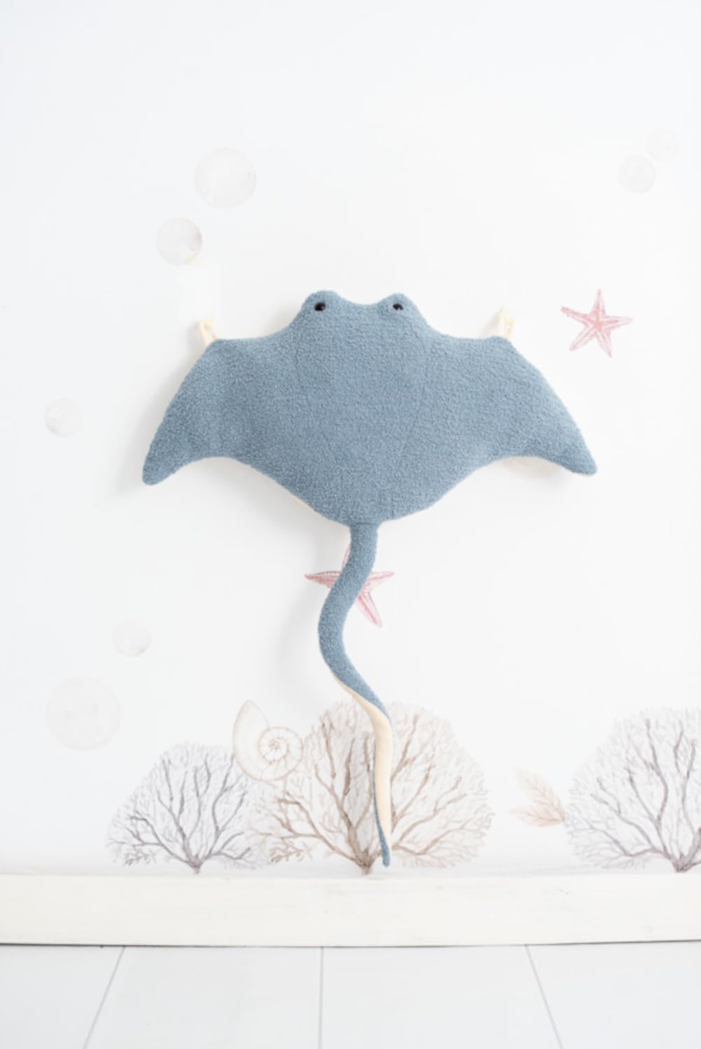 Zestaw 2 pluszowych pluszaków dla dzieci z formado do mantarraya azul claro y mantarraya azul ciemny