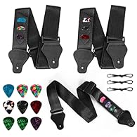 Wear-resistant and durable material: Guitar straps are made of high-strength nylon material, which is wear-resistant and durable. They can withstand frequent daily use and stage bumps and have a long life. Adjustable design: The adjustable length ran...