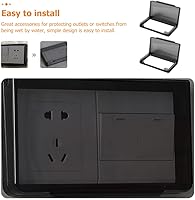 Vista 3 de Protector de receptáculo para toma de corriente, tapa resistente a la intemperie, cubierta de caja de toma de corriente, cubierta adhesiva