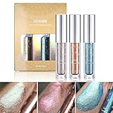 Glitter & Glow Liquid Eyeshadow Set 3D Shimmer Metaliic Waterproof Creamy Eye Gloss Makeup Kit (Set 1:02# 03# 06#)
