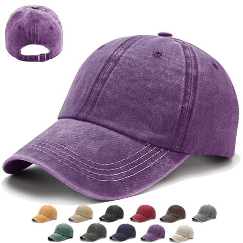 XIEXIESHER Gorra de Béisbol Unisex Ajustable con Protección Solar UPF 50+ Colores Sólidos Viajes, 14 Colores,Pesca, Trekking   Tela Transpirable y Ligera (Morado)