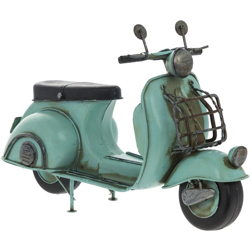 Tamersgifts Metal Tin Vintage Collectible Models Classic Transport Cars Scooters Motorbikes Planes Trains Tractors (Blue Scooter)