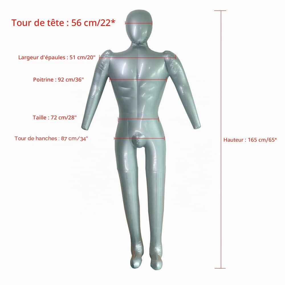 Nouveau Mannequin Masculin Gonflable Complet avec Bras, Pour la Mode, Torso de Mannequin, Modèle de Torso