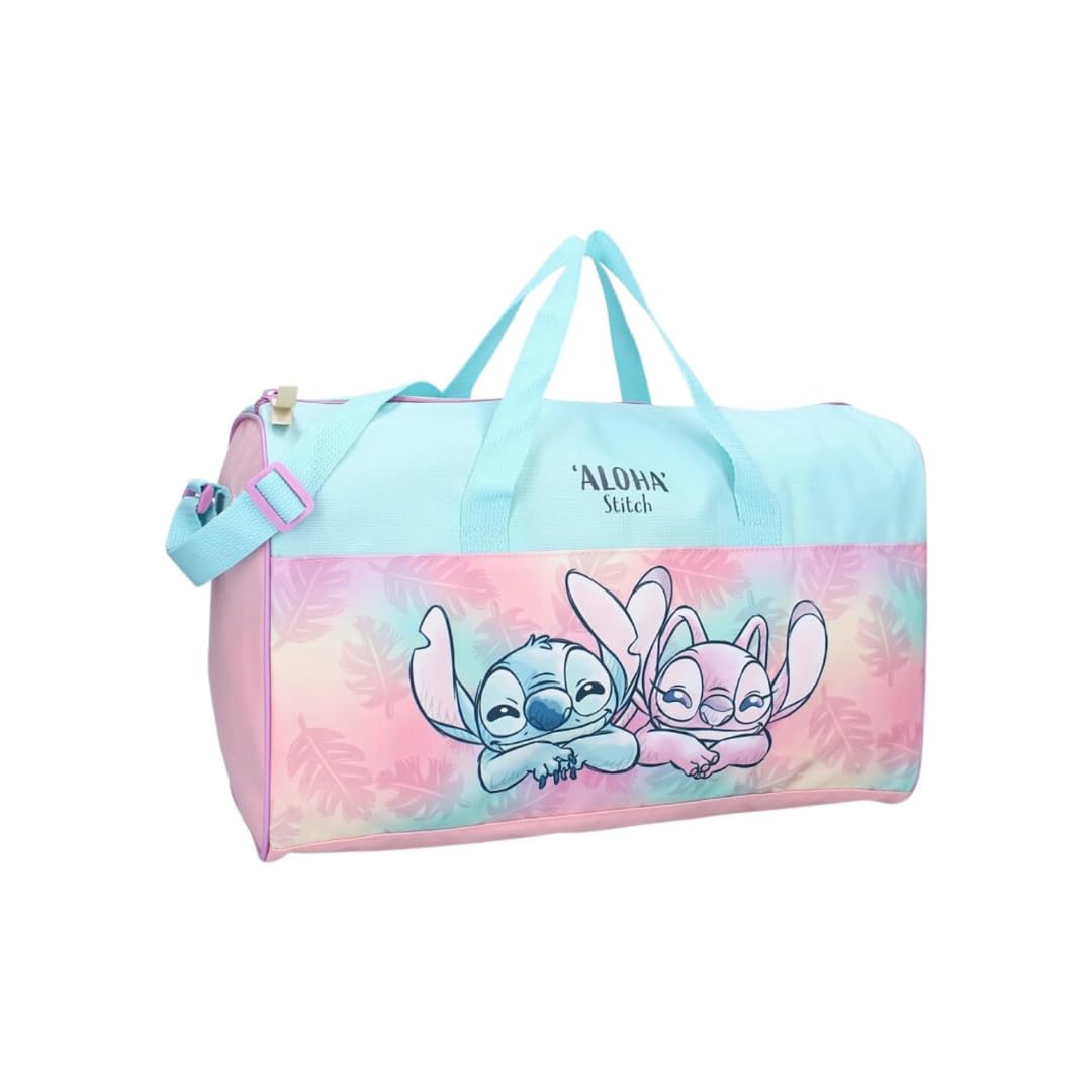 Girls' Sports Bag - Stitch - Child - School - Kindergarten - Daycare - Primary - Girl Bag - Size 40 cm - Adjustable Strap - Gift Idea - Pink/Blue-image-25