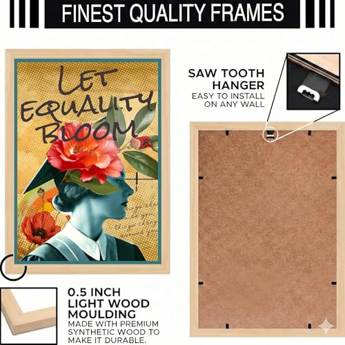 Image of BLINKART Wiliam Moris Aesthetic Modern Art Walls With Frame | Natural Wood Texture | Living Room Bedroom Office Wall Decoration | Poster Home Decor Frames Wall Bedroom | 12x8 Inches(D342)