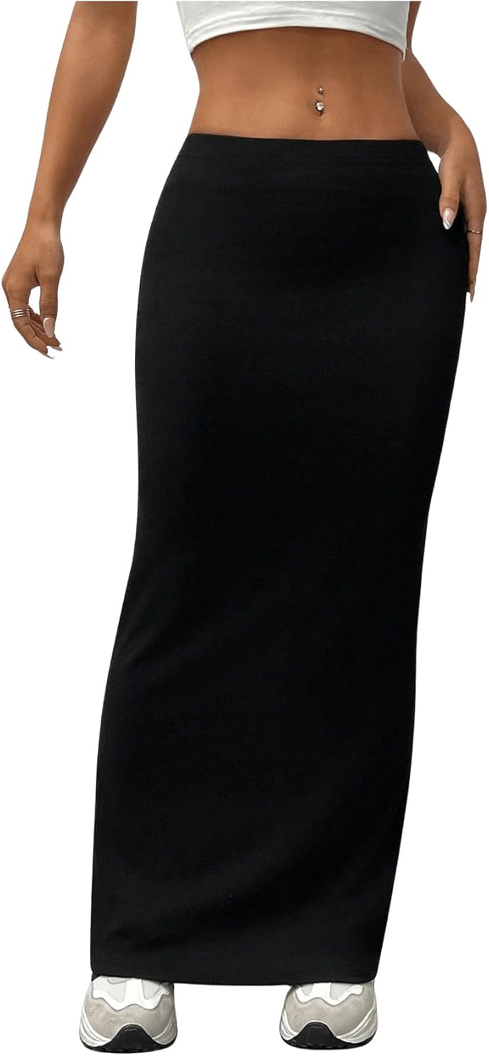 GORGLITTER Women's Trendy Bodycon Maxi Skirts Casual Boho Dressy High Waisted Elastic Waist Pencil Long Midi Skirts 2026 - Image 5