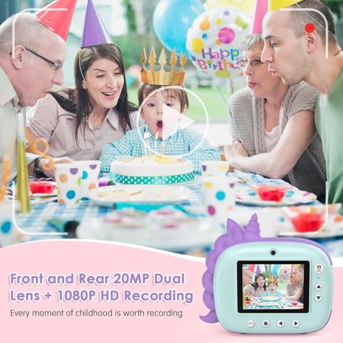 Image of Kids Instant Print Camera, Selfie Digital Camera for Kids with Print Paper & 32G Card, 2.5K Video, Color Pens for DIY, Fun for Girls Boys 3-12 Years Old (CAM42)