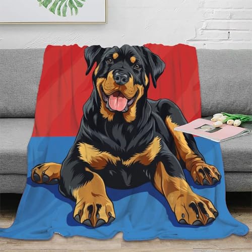 Couverture Rottweiler 3D pour des soirées cocooning sur le canapé