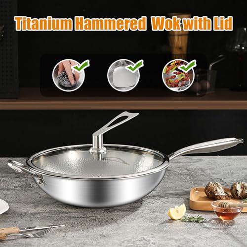 Wok cuadrado de titanio con doble asa 13.39 in miniatura 3