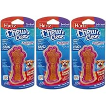 Hartz Tiny Dog Dental Duo Dog Toy Edible Chew Combo [Set of 3]