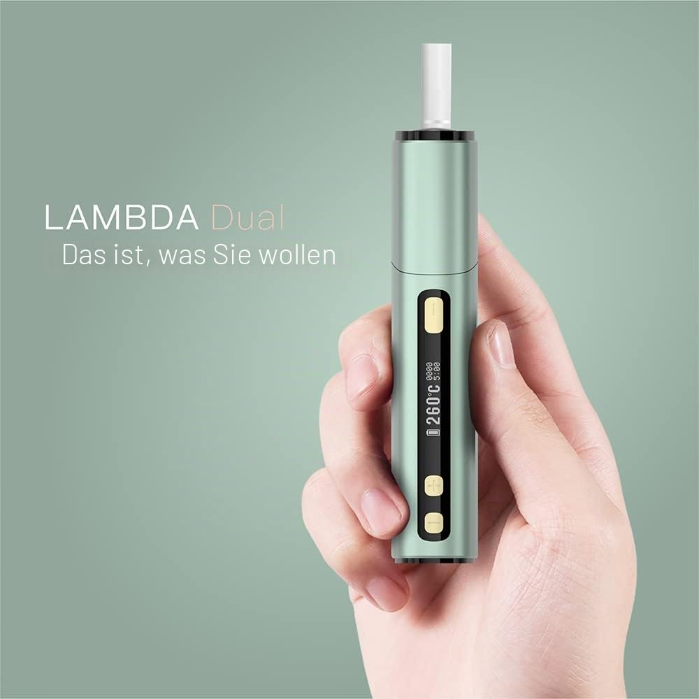 LAMBDA Dual Heat Not Burn Device 3200 mAh OLED Display Einstellbare Temperatur Heizung Grün