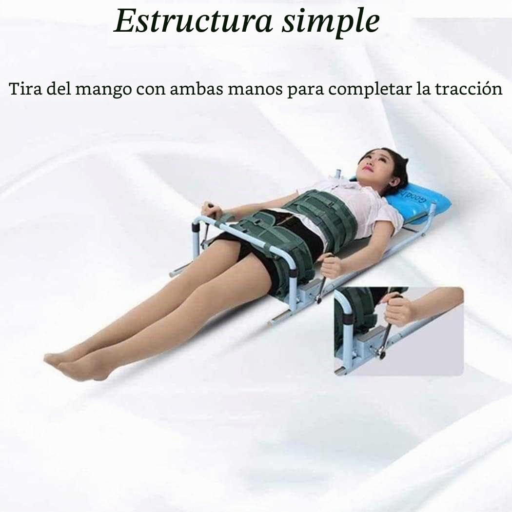 Corrector de postura de columna vertebral para dolor lumbago lumbar, dispositivo de tracción lumbar para cama, alivia la fatiga cervical y lumbar