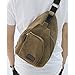 SAYGOER Canvas Sling Bag Chest Bag Pack Small Travel Unbalance Crossbody Bag Men Women with Adjustable Strap for Outdoor Sports