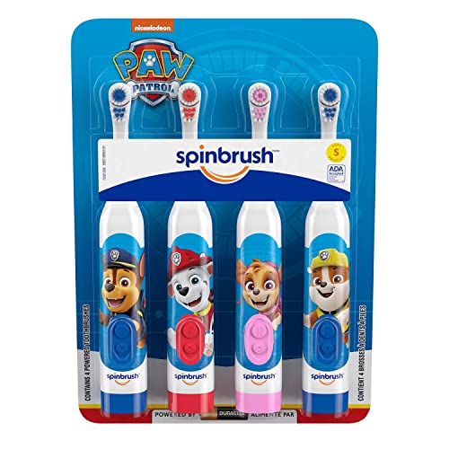 Image of Spinbrush Kids PAW Patrol Kid’s Electric Battery Powered Toothbrush with Soft Bristles (4 Pack) 0.78 pounds