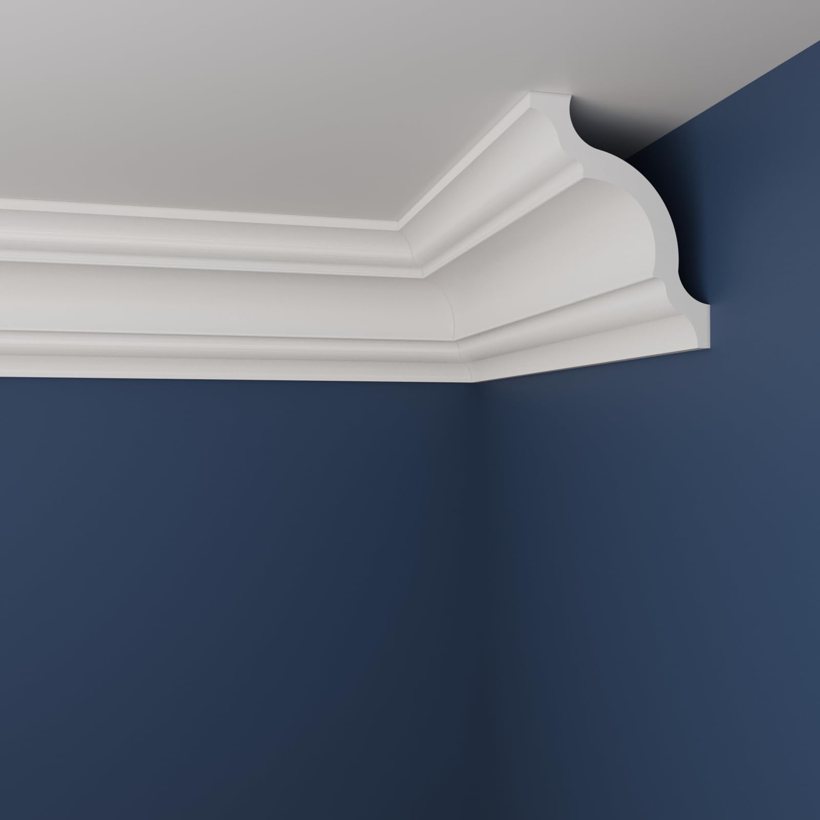 WOLDECOR Premium XPS Coving Cornice – Lightweight Decorative Coving for Ceilings, Durable Cornice Moulding Trim, Paintable XPS Ceiling Coving for Modern Home Interiors (WM17, 6 Meters)