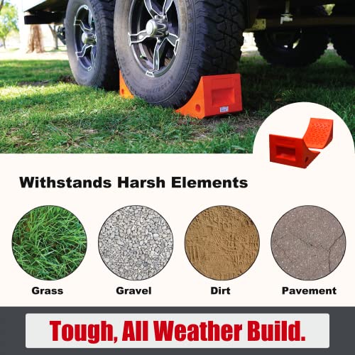 SECURITYMAN Heavy Duty Wheel Chocks and a Trailer Wheel Dock, Trailer Essentials