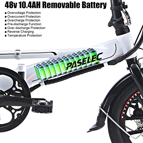 PASELEC Electric Bike for Adults and Teenagers,14Inch Folding Electric