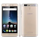 Landvo XM300 Pro - 4G Smartphone Libre Android 6.0 (Pantalla 5.0”, MTK6737 Quad Core 1.3GHz, 1G Ram, 8G Rom, Dual Sim, Dual ID, Dual Cámara, Smart Wake, Huella Dactilar) (Dorado)
