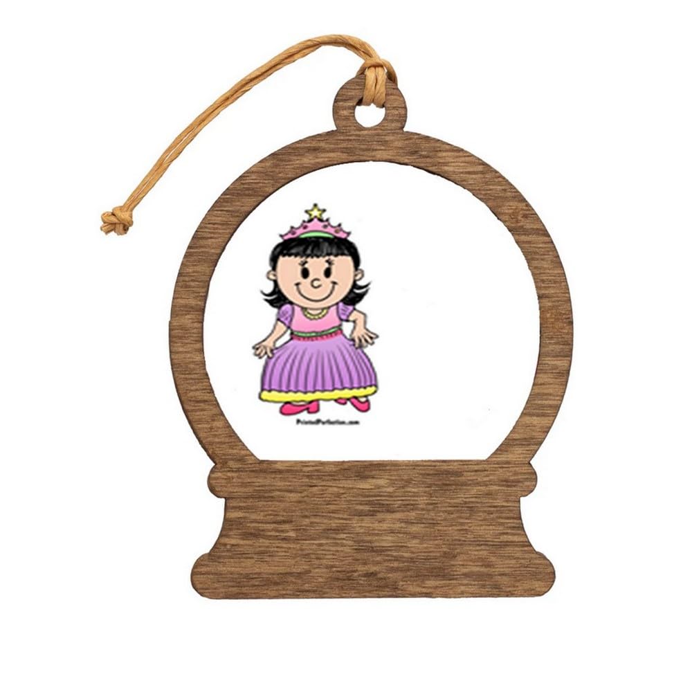 Personalized Future Princess - Purple Wooden Snow Globe Shaped Christmas Ornament
