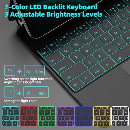 GOOJODOQ Magnetic Keyboard for Samsung Galaxy Tab S10+/ S7+/S8+/S9+/S7 FE/S9FE+ 12.4inch, with Floating Cantilever Stand, Anywhere Touchpad with... - Image 3